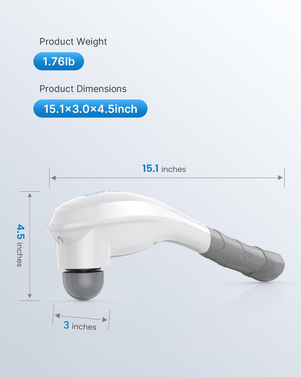 RENPHO Cordless Handheld Massager with 5 Speeds & Modes


