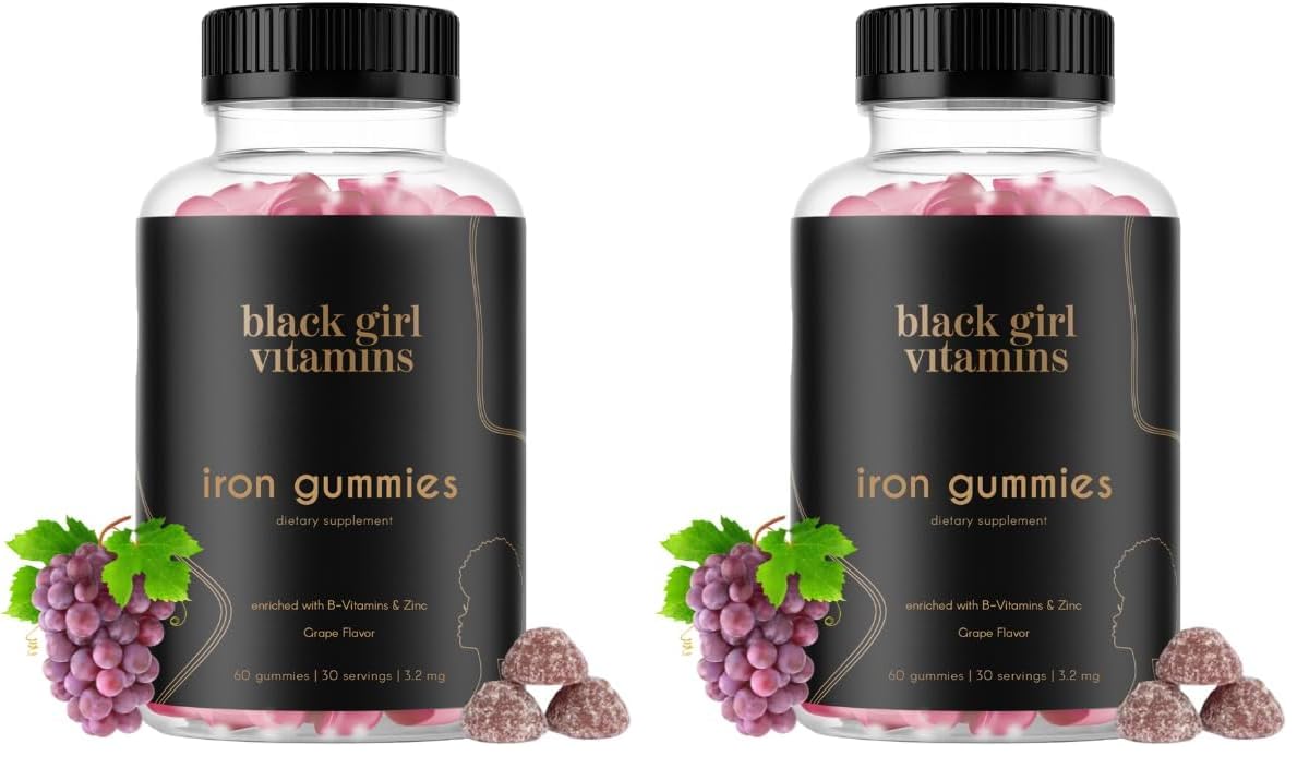 Black Girl Vitamins Iron Gummies - Gluten Free, Gelatin Free, Made in USA