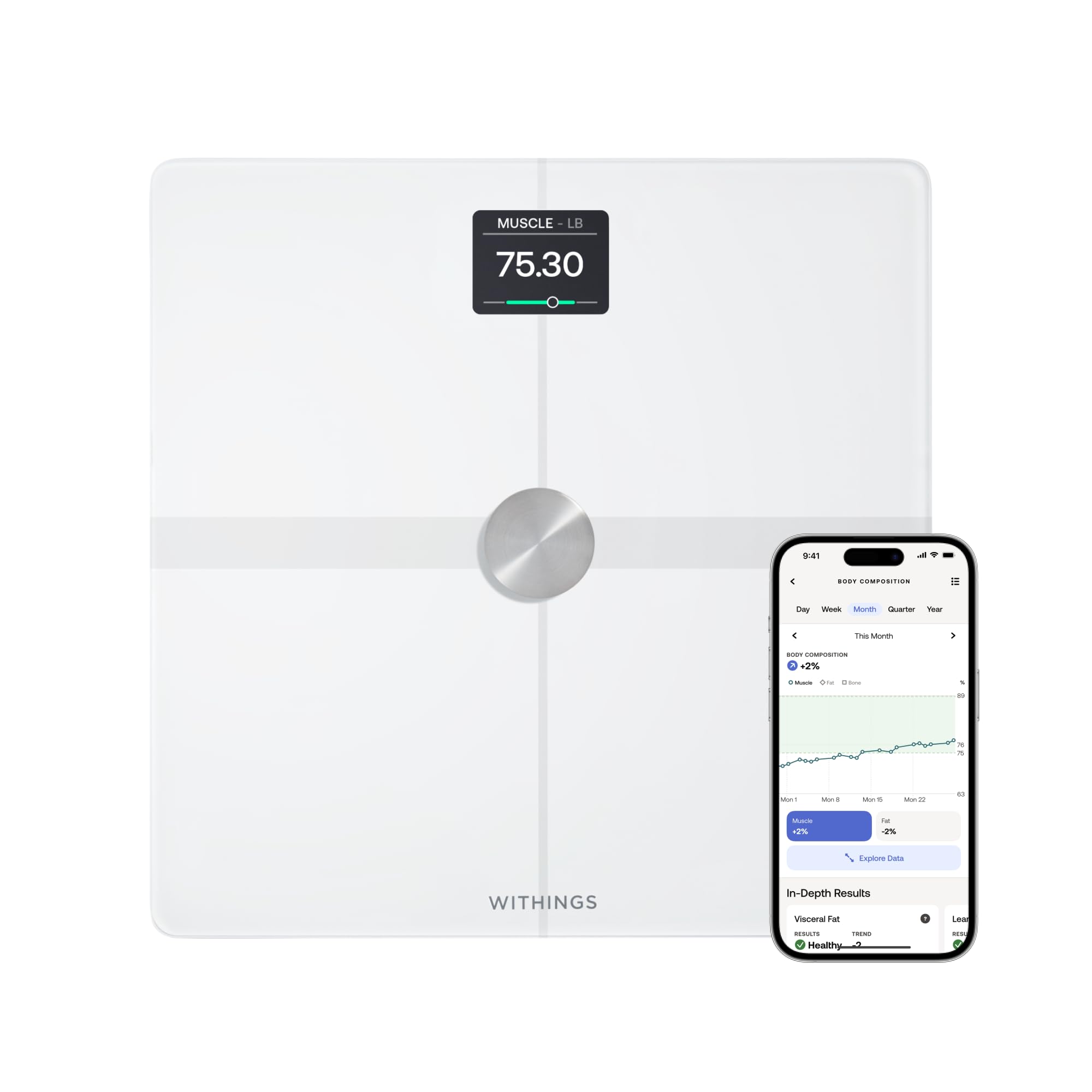 Withings Body Smart Scale for Weight & Body Fat Percentage – Wi-Fi & Bluetooth