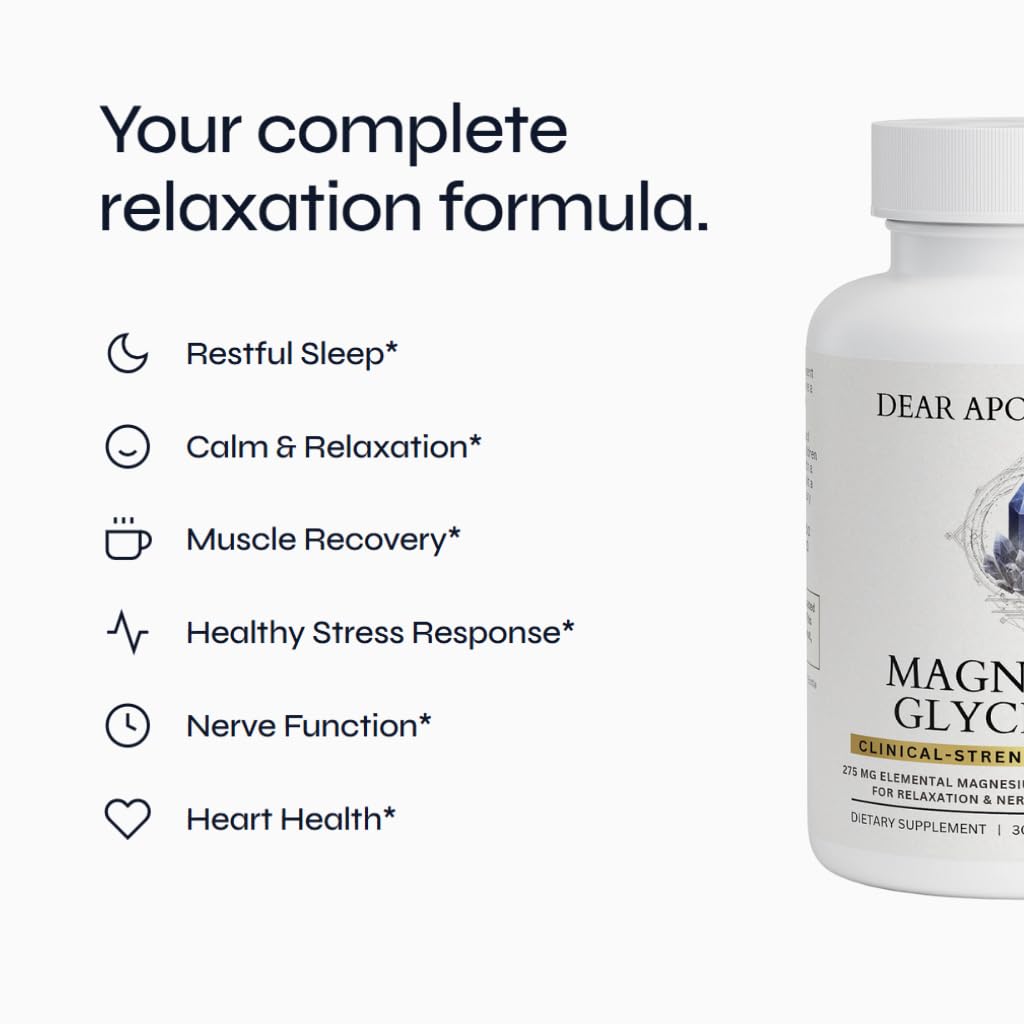 Magnesium Glycinate Chelated Supplement | Gentle Absorption

