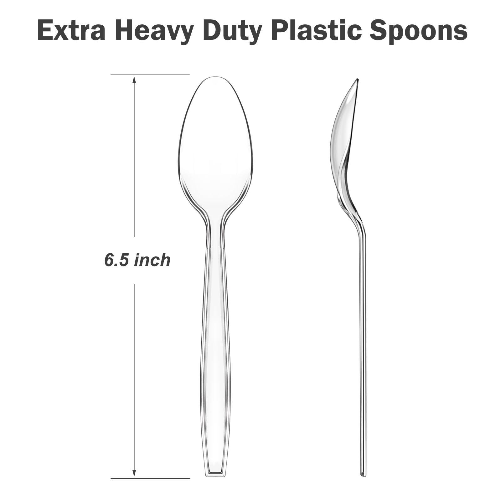 Dealusy Disposable Plastic Spoons - Heavy Duty Utensils

