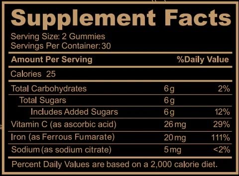 Black Girl Vitamins Iron Gummies | Gluten Free USA Made

