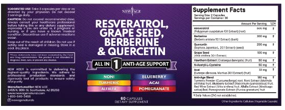 Resveratrol Berberine Supplement by NEW AGE

