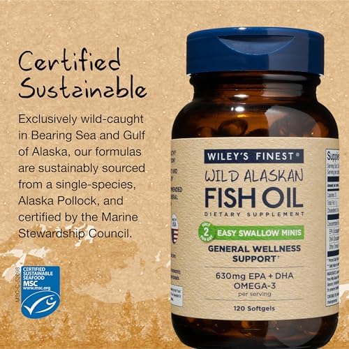 Wiley’s Easy Swallow Minis Wild Alaskan Fish Oil Omega-3


