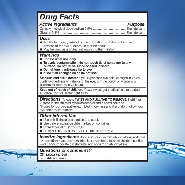 REFRESH OPTIVE Preservative-Free Artificial Tears Eye Drops

