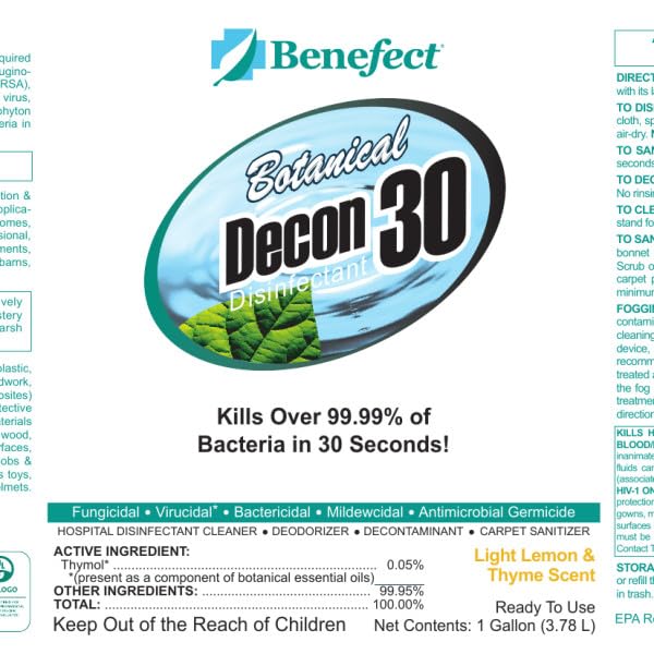 Benefect Botanical Decon 30 Disinfectant Cleaner

