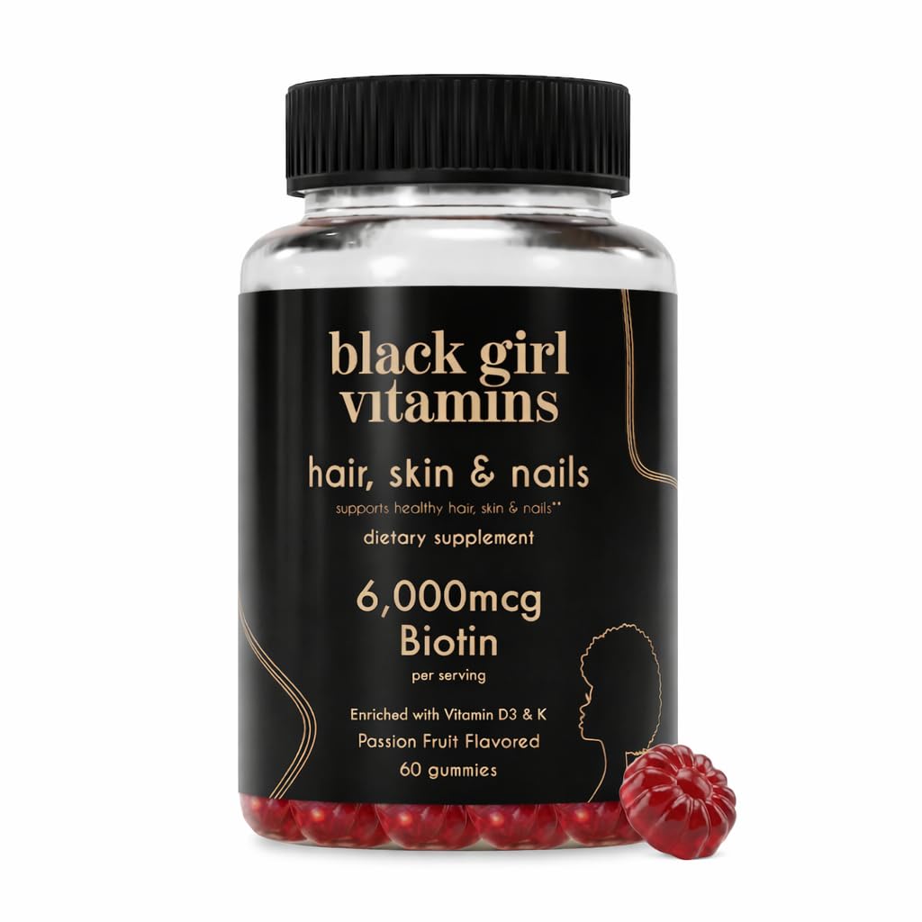 Black Girl Vitamins Hair Skin & Nails Gummies Biotin 6000mcg

