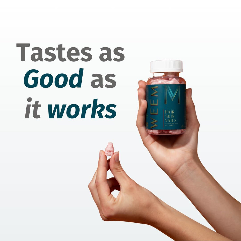 WEEM Hair Skin Nails Gummies – Vegan Biotin Vitamins

