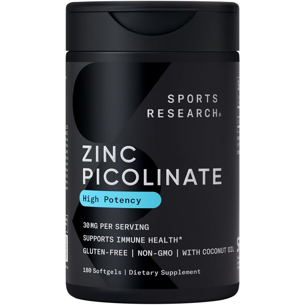 Sports Research Zinc Picolinate 30mg Coconut Oil

