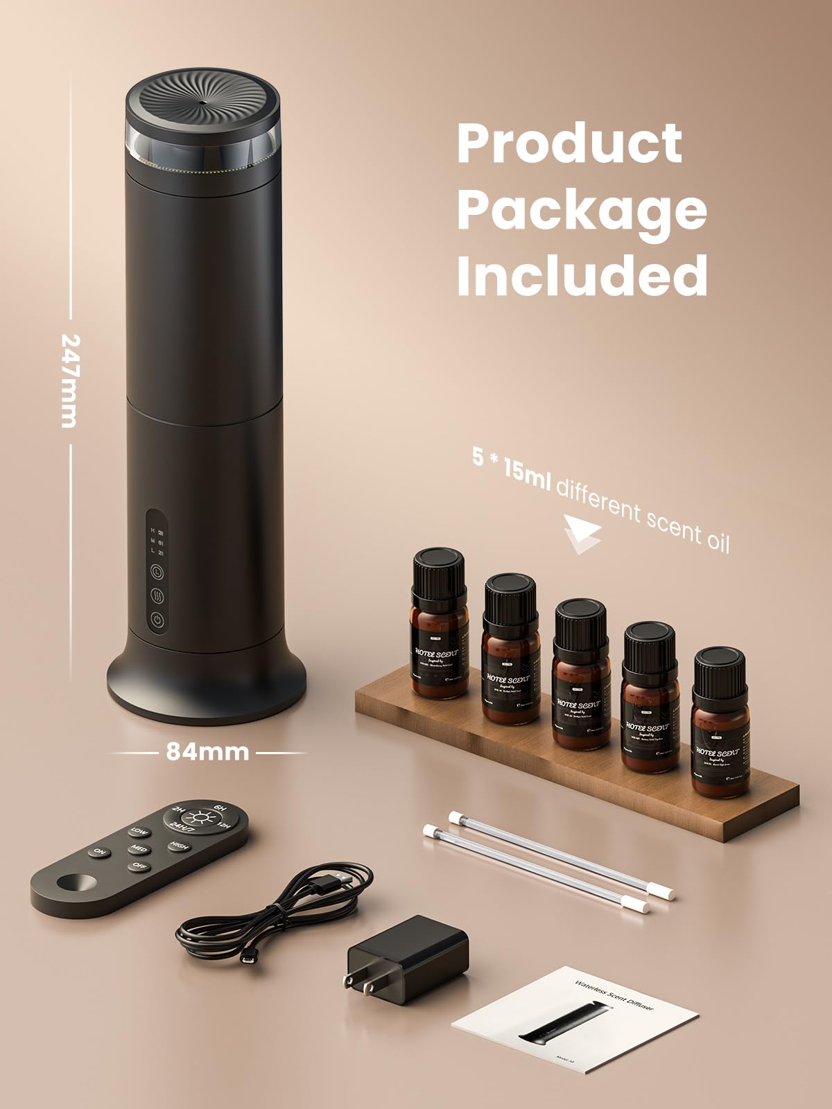 Waterless Diffuser with Hotel-Inspired Oils for Large Spaces

