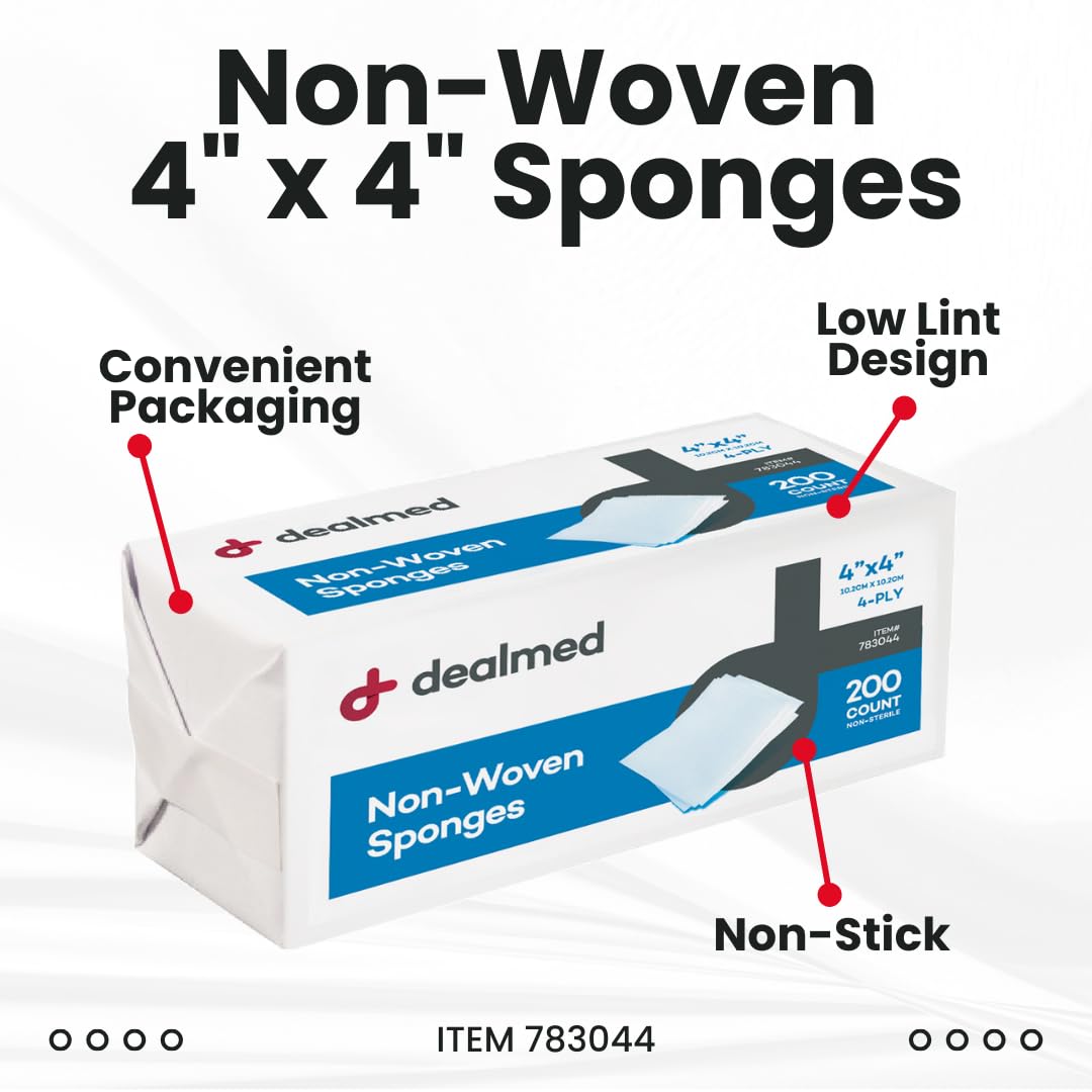 Dealmed Non-Woven Gauze Sponges – Absorbent Wound Care

