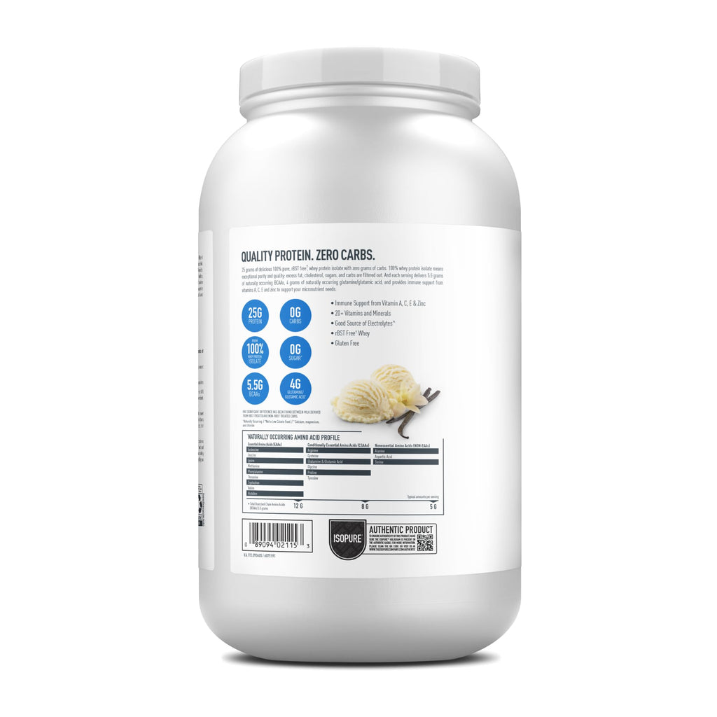 Isopure Zero Carb Whey Protein Isolate Powder Gluten Free

