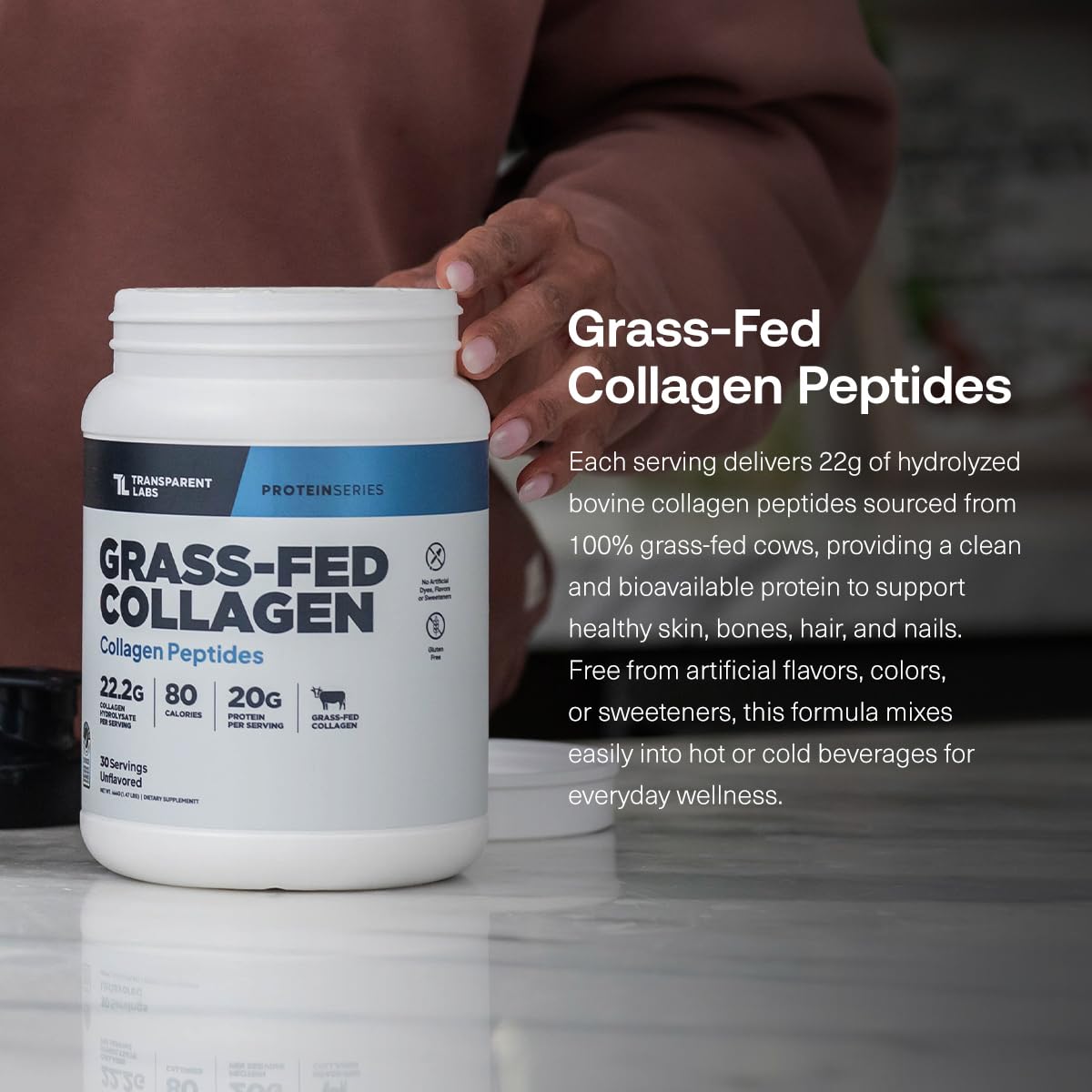 Transparent Labs Grass-Fed Collagen Peptides Powder

