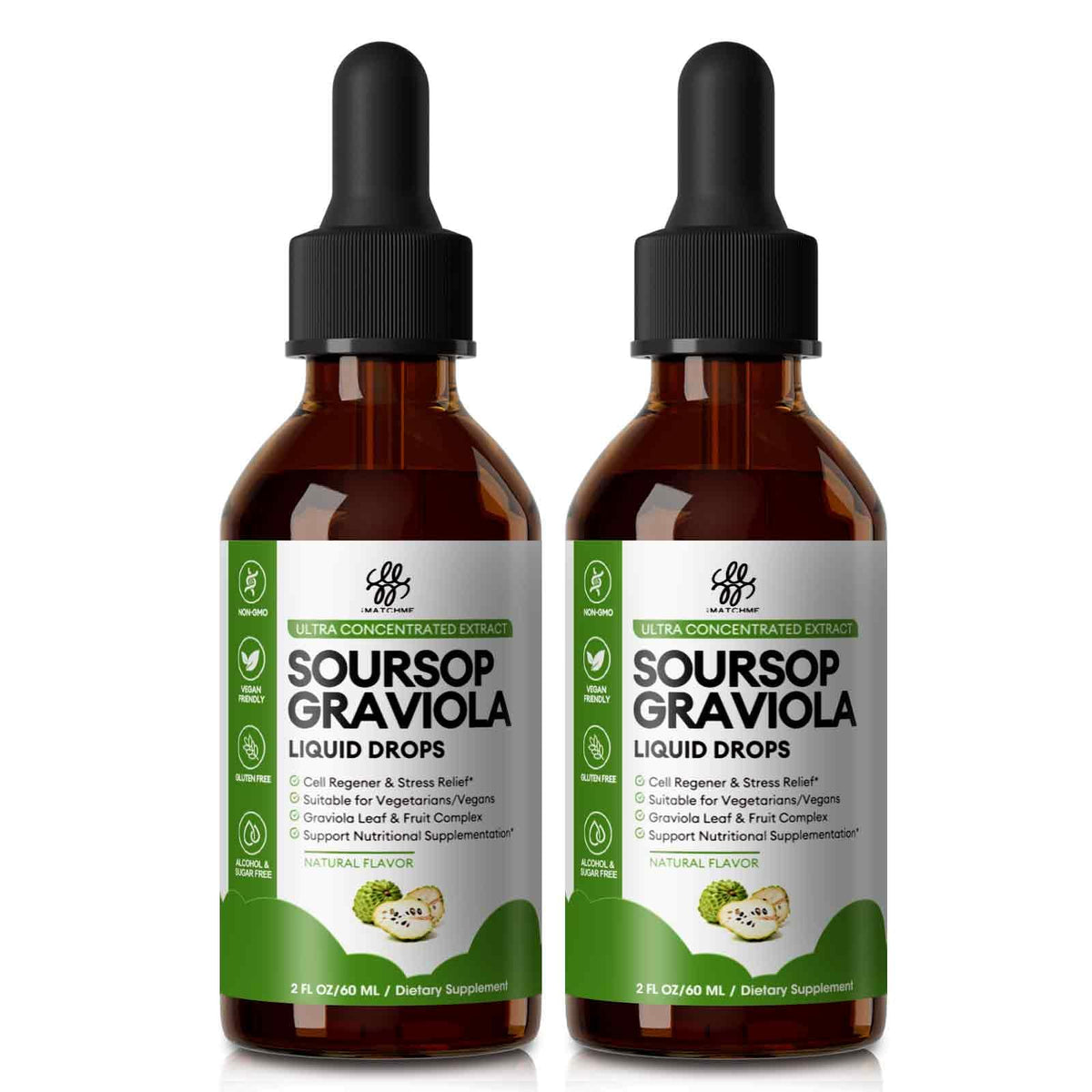iMATCHME Soursop Graviola Liquid Drops for Immune Health and Gut Health