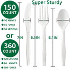 Compostable Plastic-Free Utensils Set – Forks Spoons Knives

