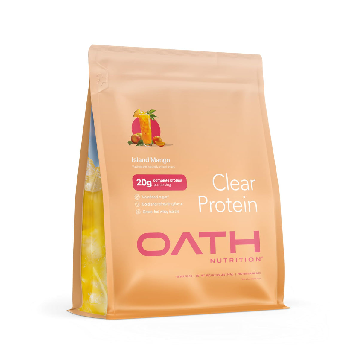 Oath Clear Whey Isolate Protein Powder - 20g Protein, No Added Sugar, Grass-Fed