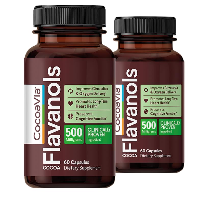 CocoaVia Cocoa Flavanols 500mg – Heart & Brain Support Dietary Supplement