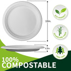 Compostable Sugarcane Paper Plates | Eco Dinnerware

