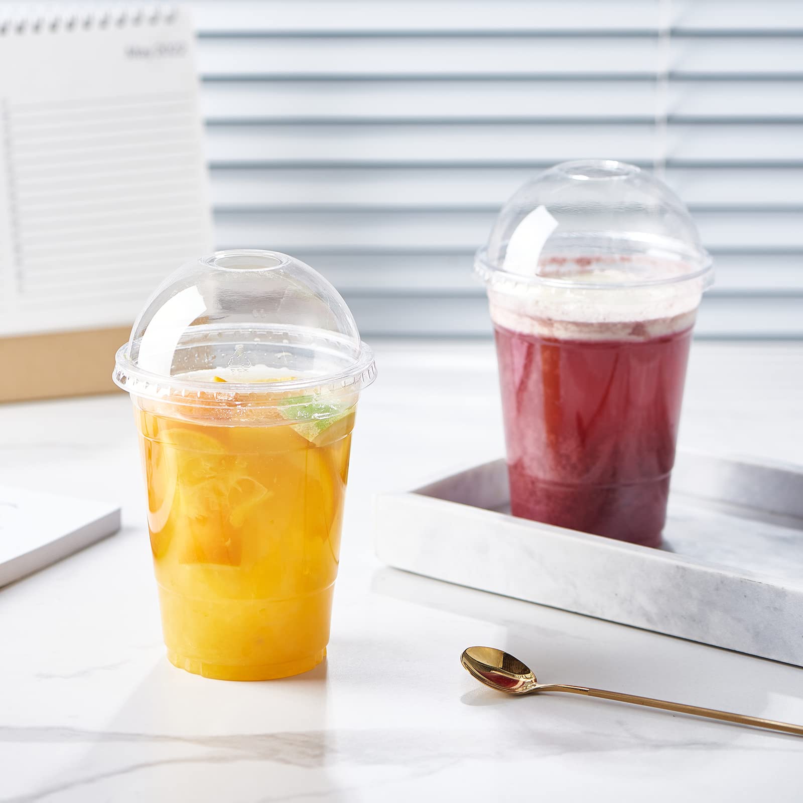 Crystal Clear PET Disposable Cups with Lids for To-Go

