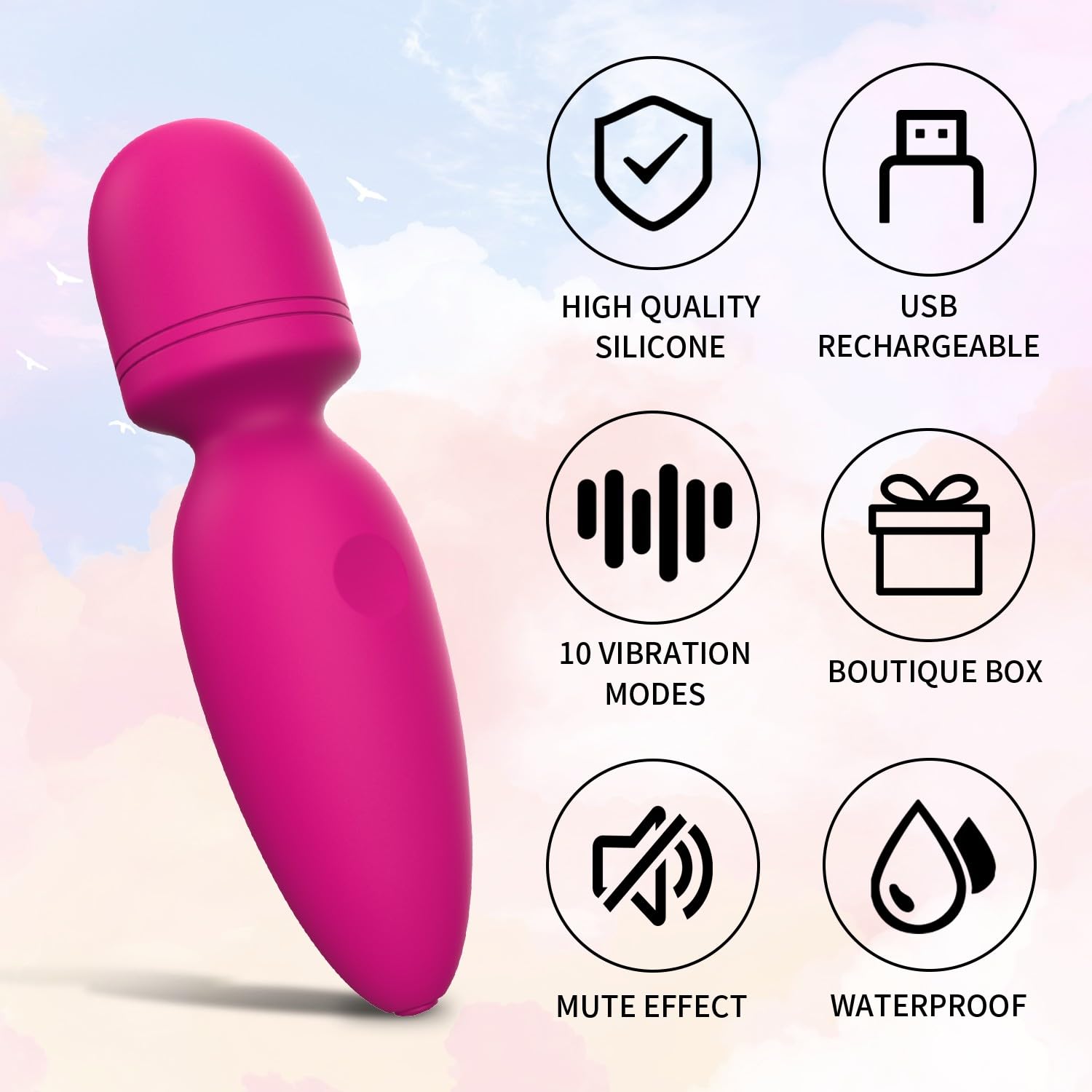 Fuwyiy Mini Massager – Cordless Handheld with 10 Modes

