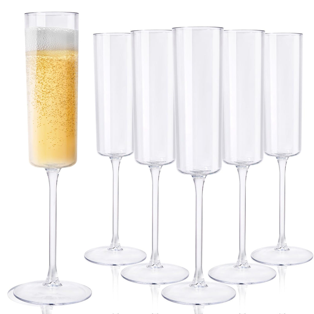 Ciaell Disposable Plastic Champagne Flutes | Party Glasses


