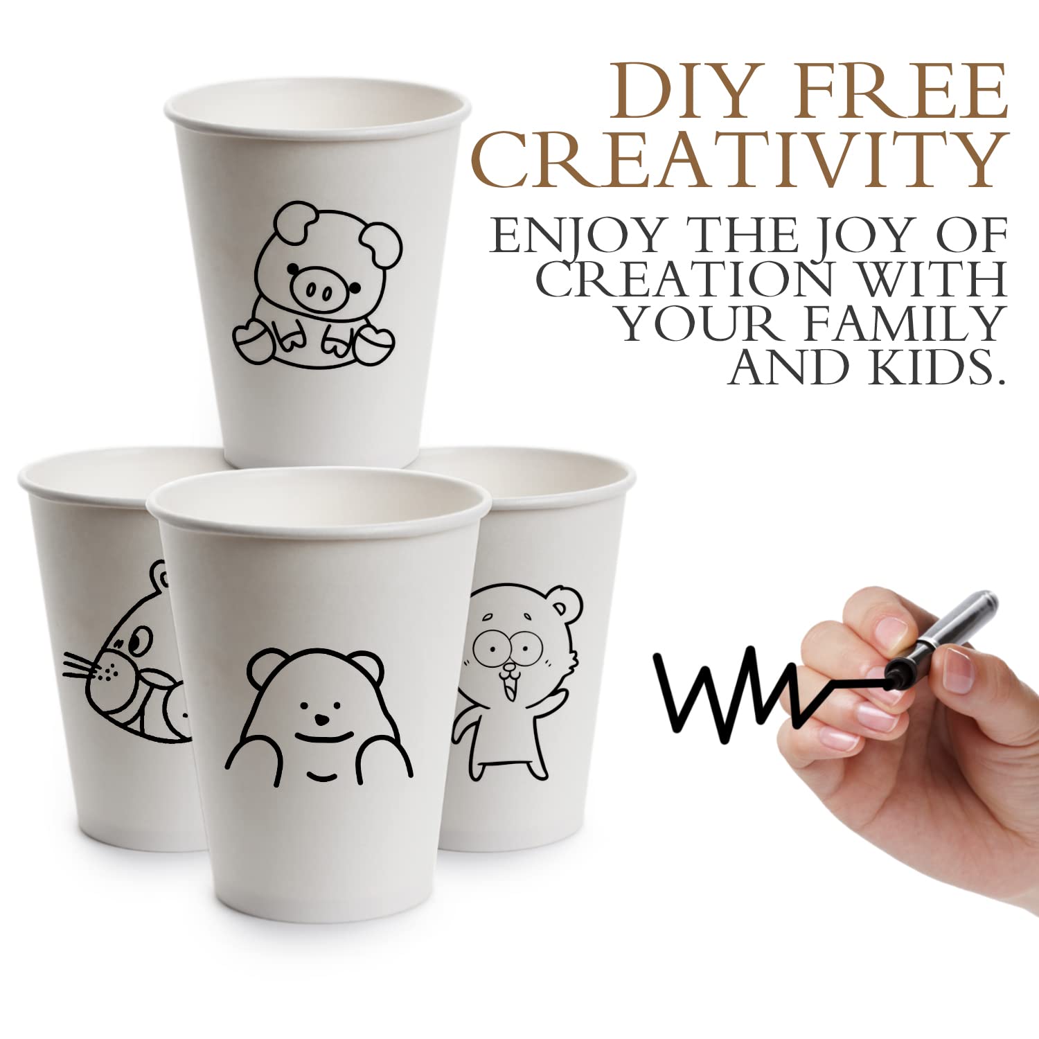 Ginkgo Disposable Coffee Cups with Lids and Sleeves

