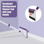 Baseboard Cleaner Tool with Handle and Reusable Pads

