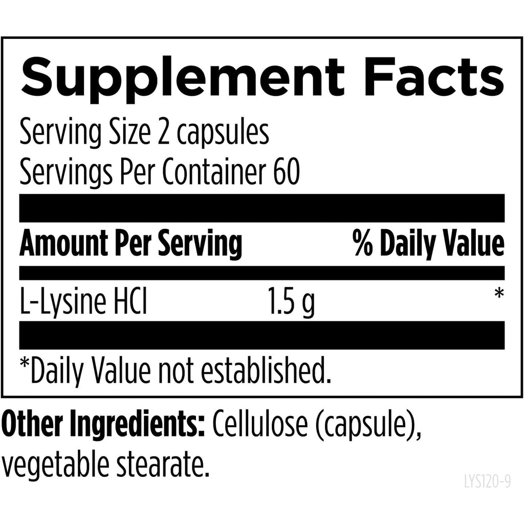 Designs for Health L-Lysine HCL Supplement for Immune & Bone Health

