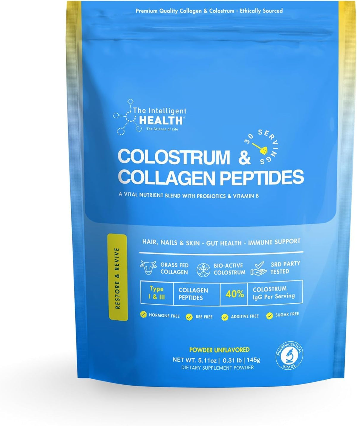 Intelligent Health Collagen Peptides Powder – Hydrolyzed Type I & III