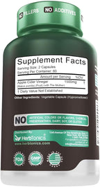 Apple Cider Vinegar Capsules Herbtonics 1500mg with Mother

