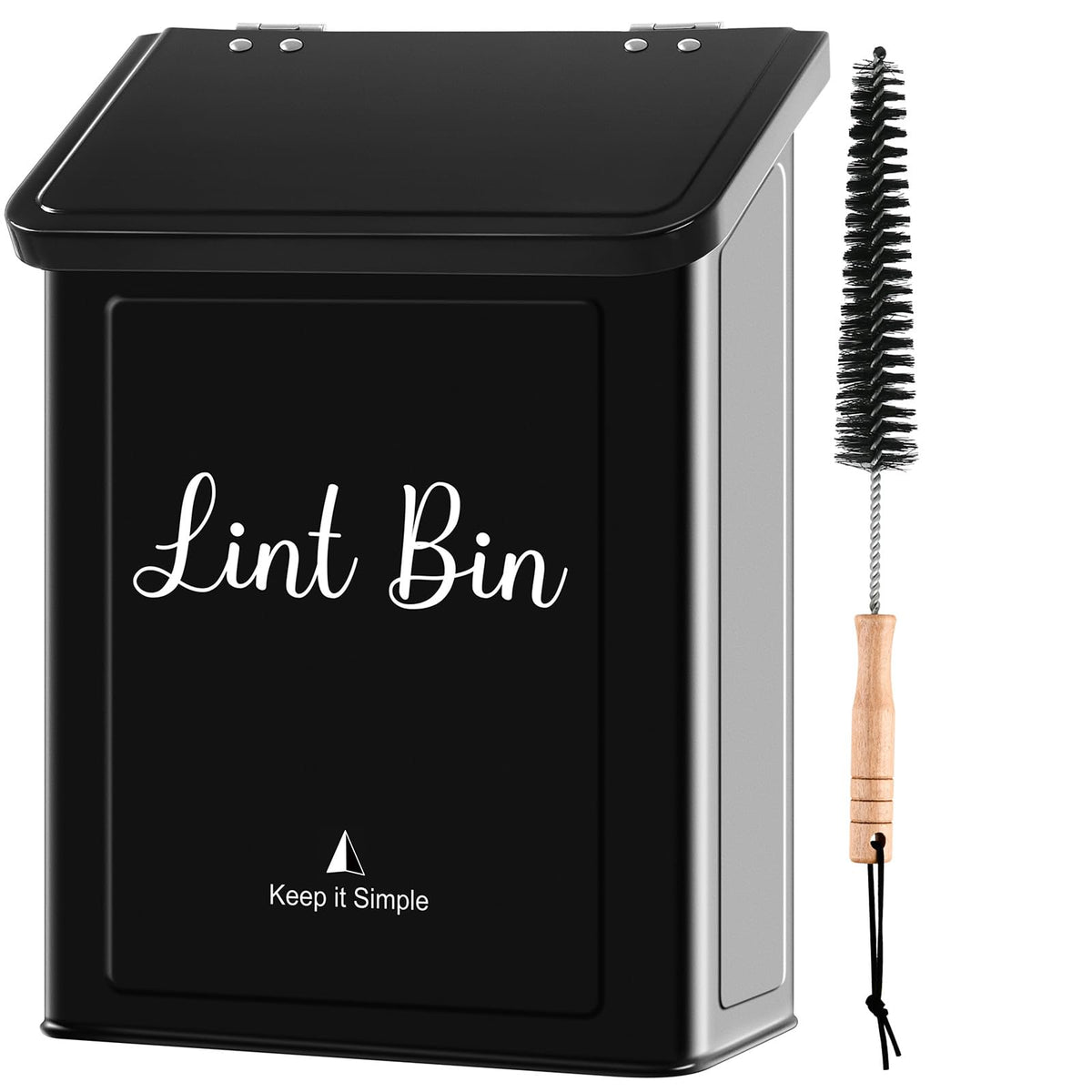 SUBEKYU Magnetic Lint Bin for Laundry Room - Wall-Mounted Lint Box with Lid