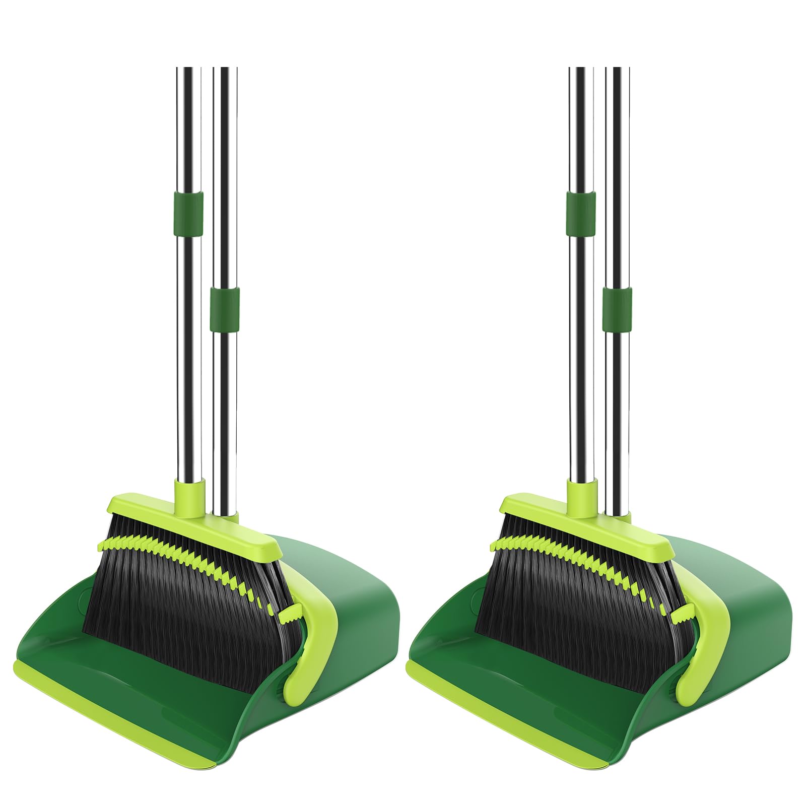 NACENA Broom and Dustpan Set with 52-in Adjustable Handle for Home Kitchen Office