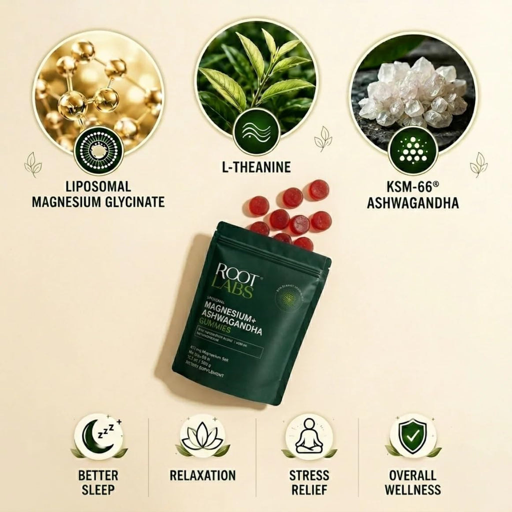 Magnesium Glycinate Gummies by Root Labs for Stress & Sleep

