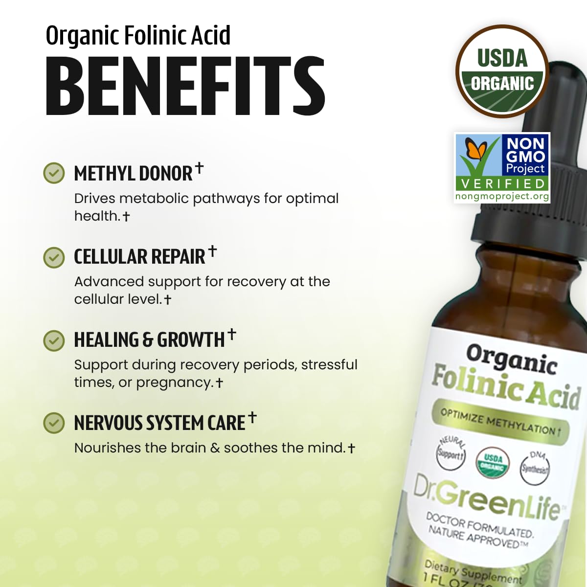 Folinic Acid Liquid Drops by Dr. Green Mom

