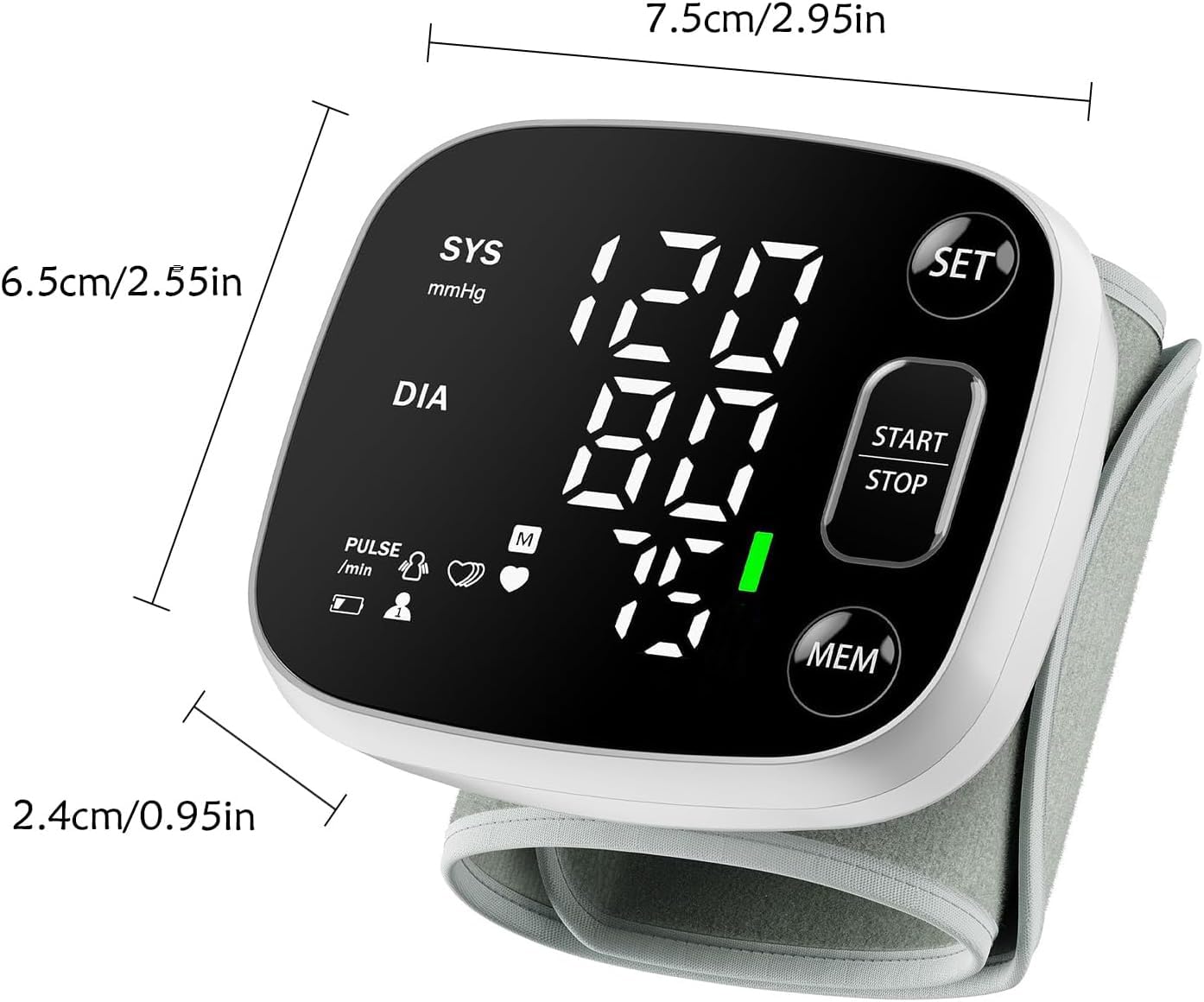 Oklar Wrist Blood Pressure Monitor FDA Cleared|Rechargeable

