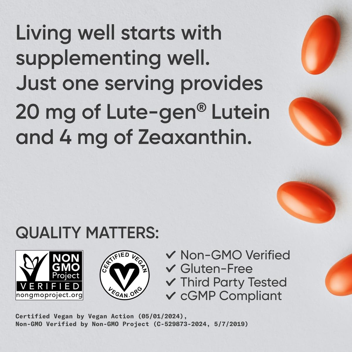 Sports Research Lutein Zeaxanthin Capsules for Eye Health

