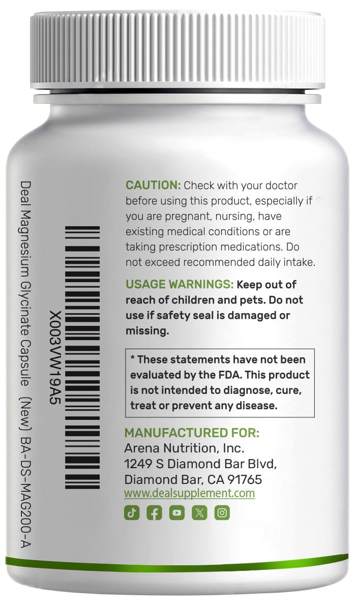 Magnesium Glycinate Capsule Supplement for Absorption

