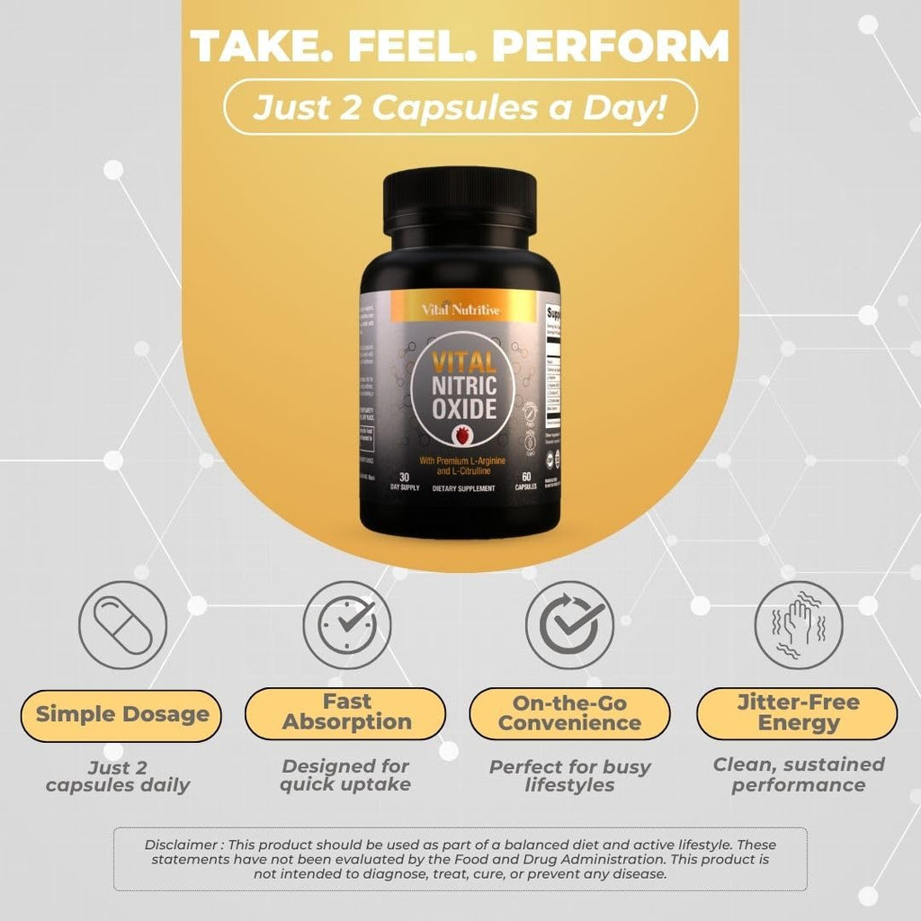 Vital Nitric Oxide Supplement for Men | Blood Flow & Energy

