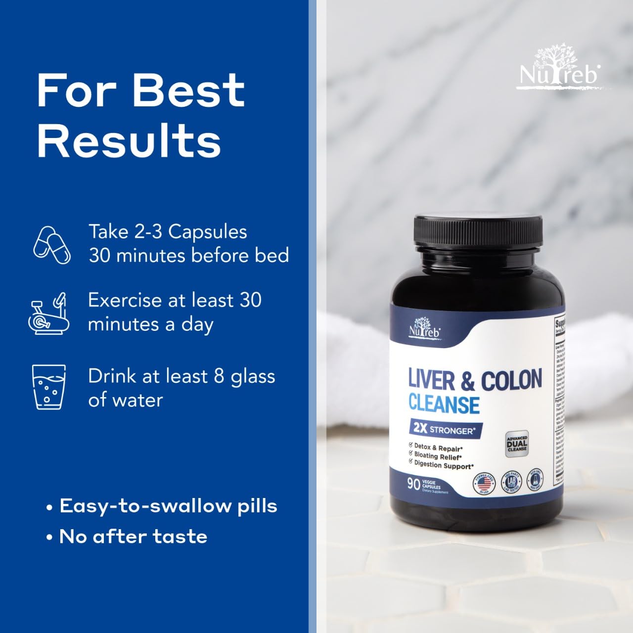 Nutreb Liver & Colon Cleanse - Liver Detox & Colon Support

