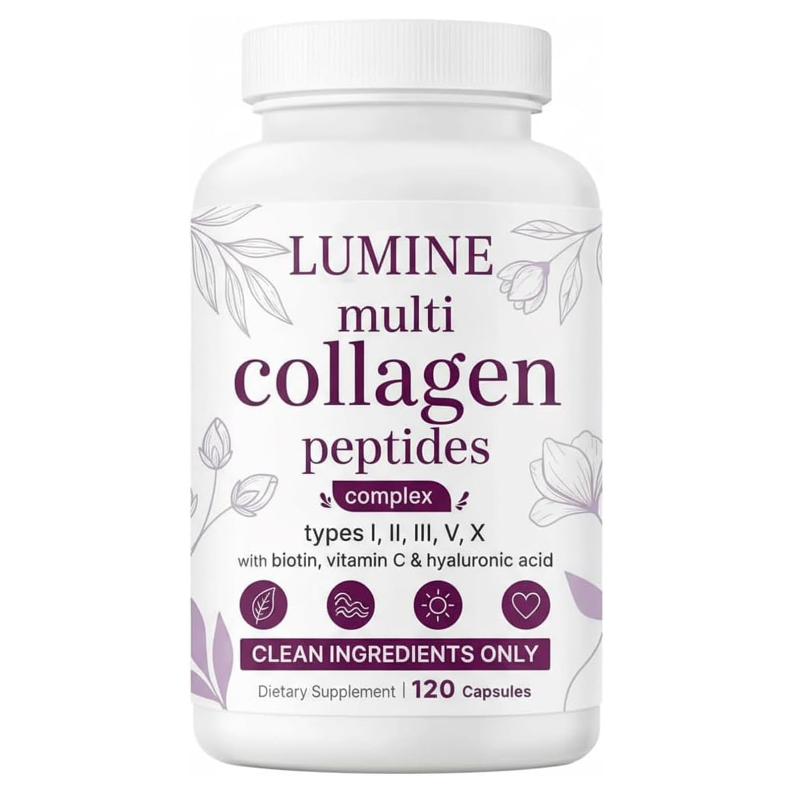 LUMINE Multi Collagen Complex - Vegan, Non-GMO, Gluten & Soy Free