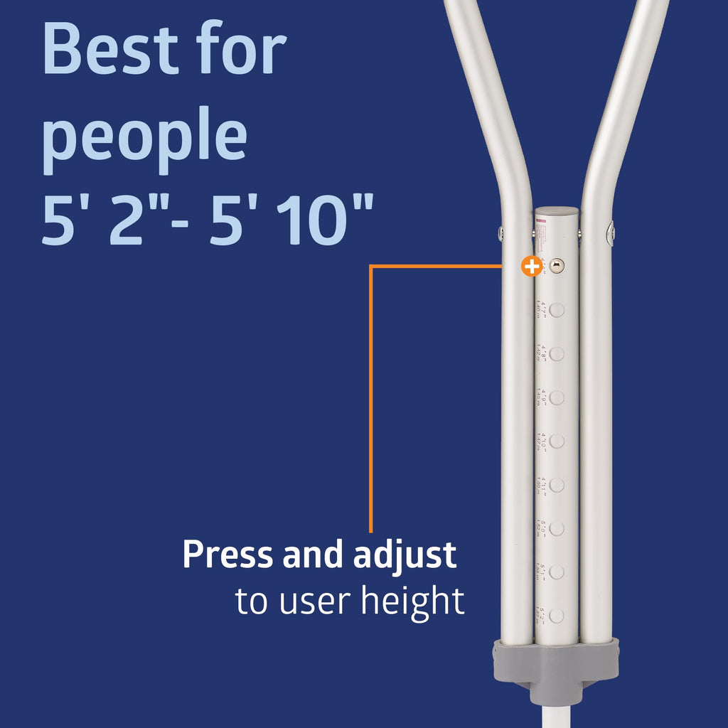 Medline Aluminum Crutches – Lightweight Walking Aid

