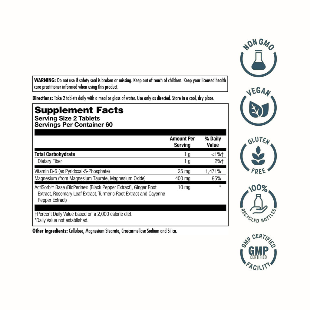 KAL Magnesium Taurate with Vitamin B6 - Chelated Magnesium

