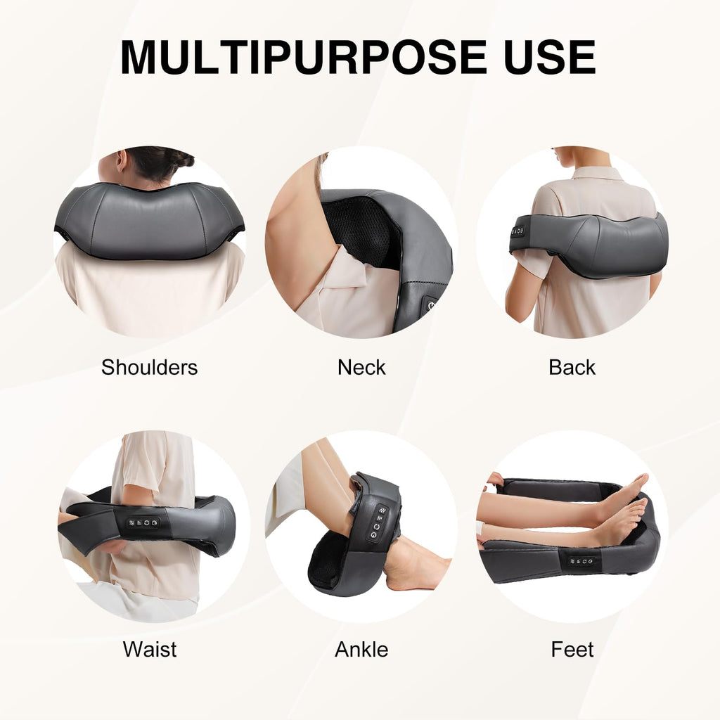 Nekteck Shiatsu Neck Massager with Heat for Relief

