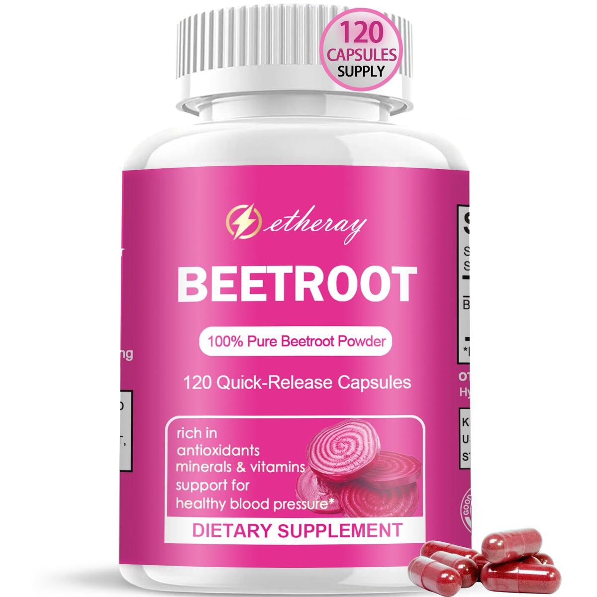 Beet Root Capsules - Organic, Vegan & Non-GMO