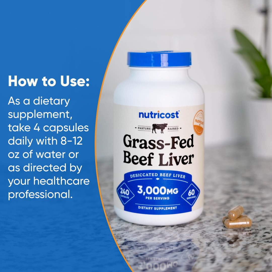Nutricost Grass-Fed Beef Liver Capsules

