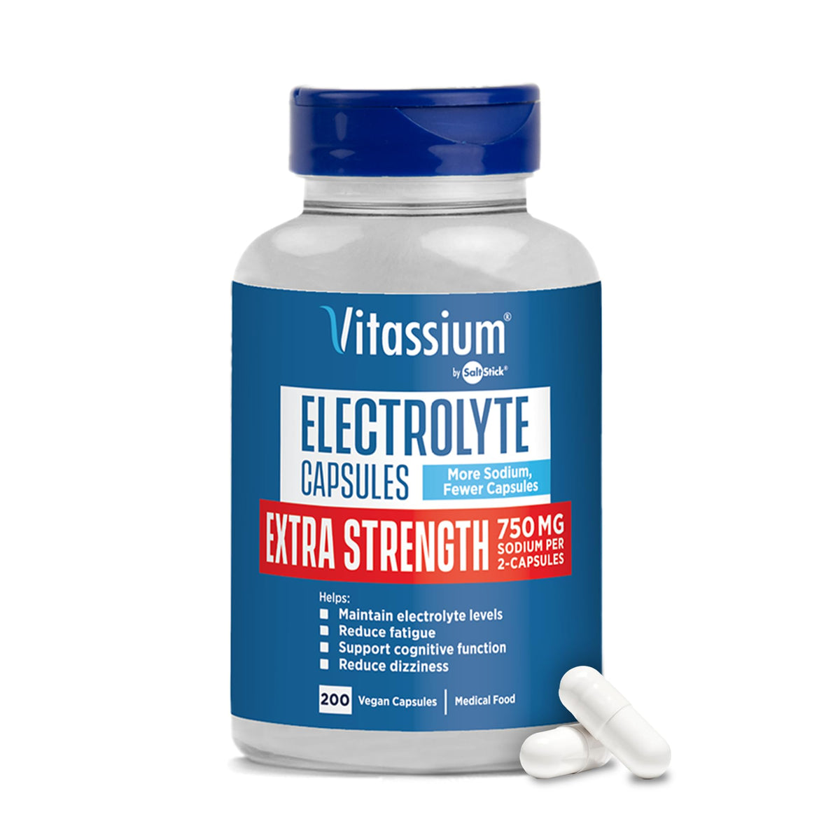 Vitassium Electrolyte Capsules for High-Sodium Diets