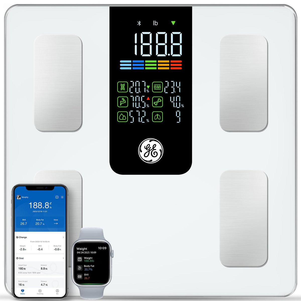 GE Smart Scale with Body Composition Bluetooth App for Health Tracking