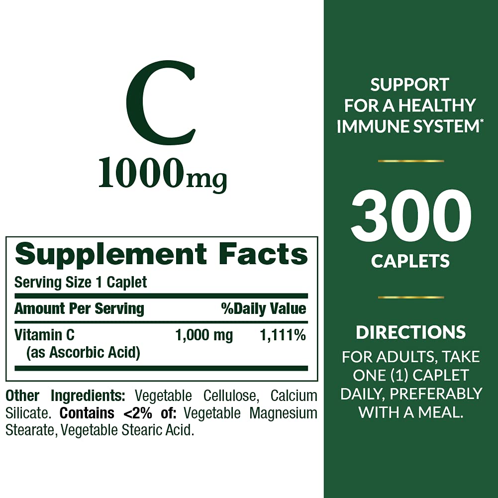 Vitamin C 1000 mg Caplets | Nature's Bounty Immune Support

