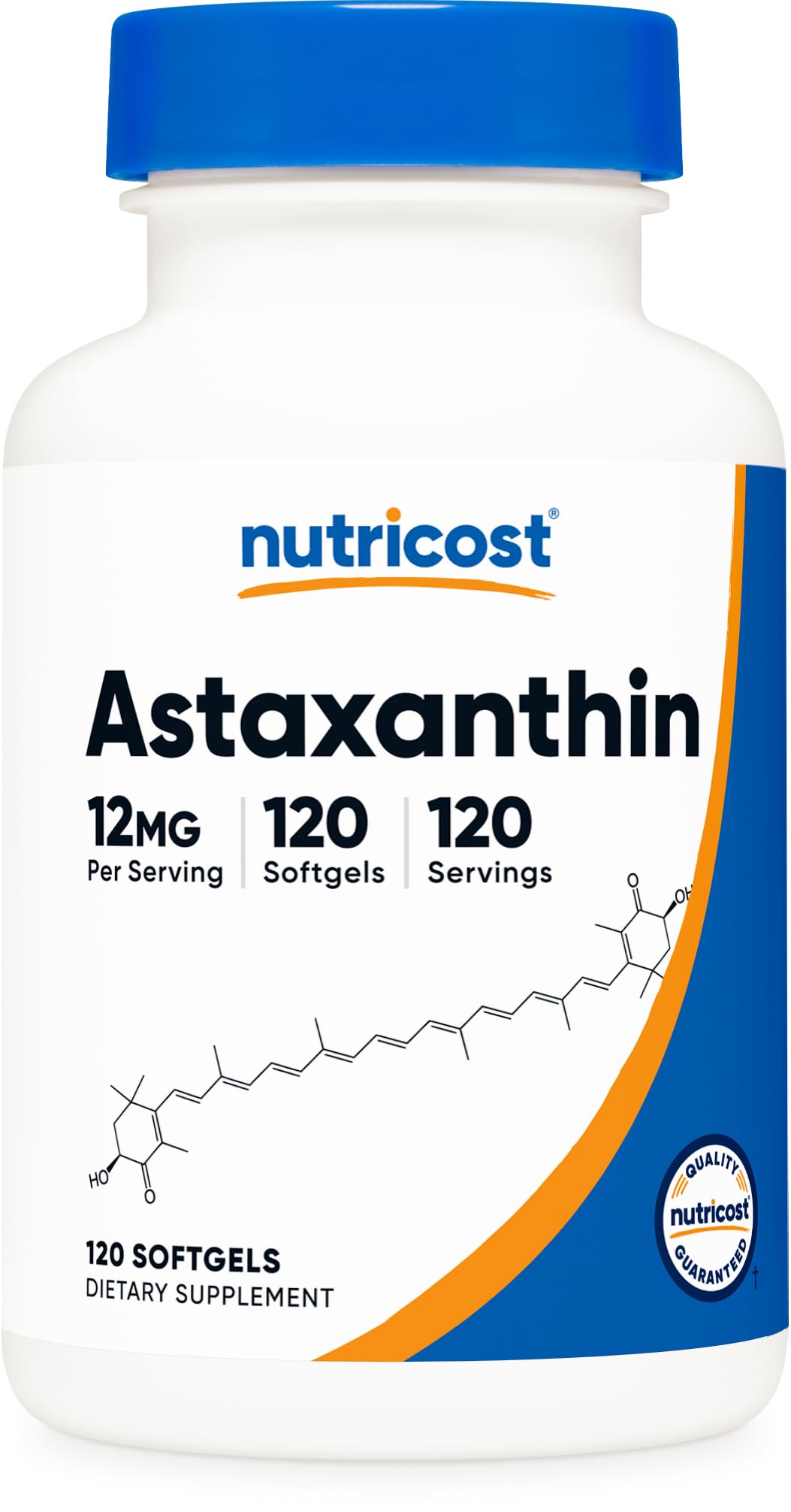 Nutricost Astaxanthin 12mg Softgels | Non-GMO Gluten Free

