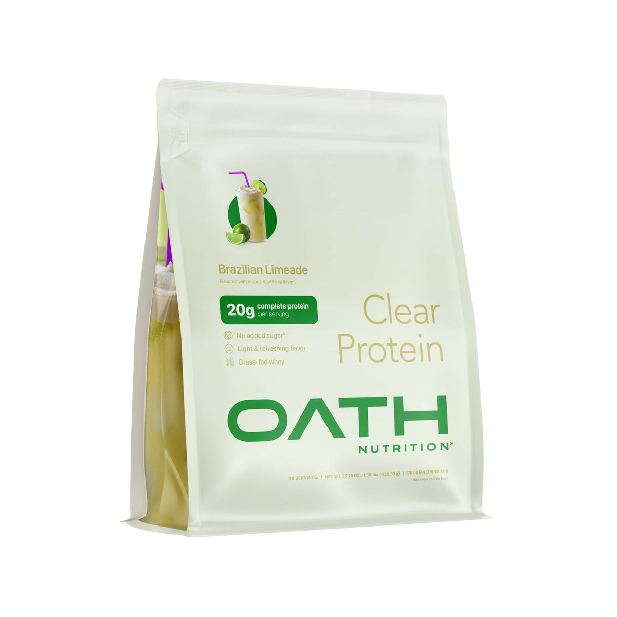 Oath Clear Whey Isolate Protein Powder - 20g Protein, No Added Sugar, Grass-Fed